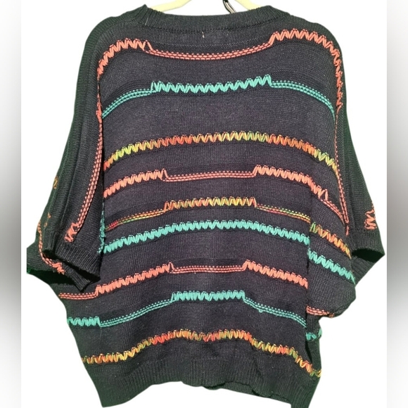 JODIFL EUC Large Navy Sweater with Colorful Accents - Picture 2 of 4